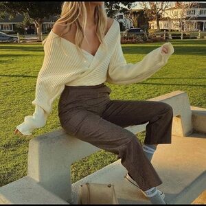 12th Tribe x The Salty Blonde Bishop Checkered Pants Size Medium Ankle Crop New!